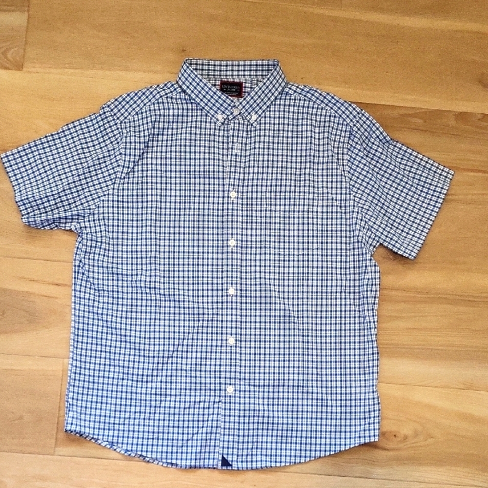 UNTUCKit plaid short sleeve shirt sz XL
